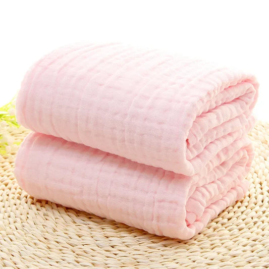 Serviette de bain bébé en mousseline 100 % coton – 6 couches Rose