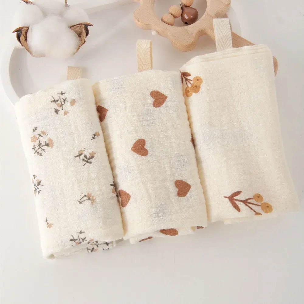 Gant de toilette bébé en gaze de coton douce et absorbante