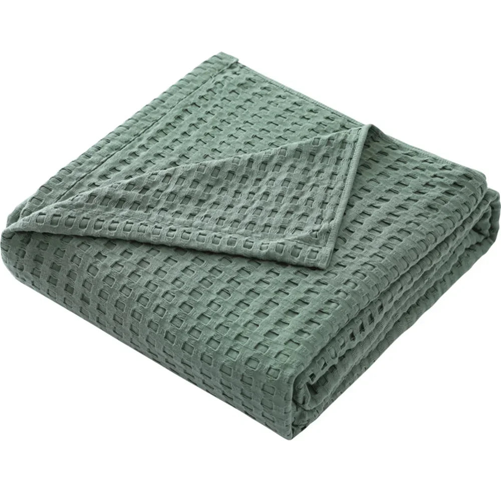 Couverture gaufrée en pur coton douce et légère