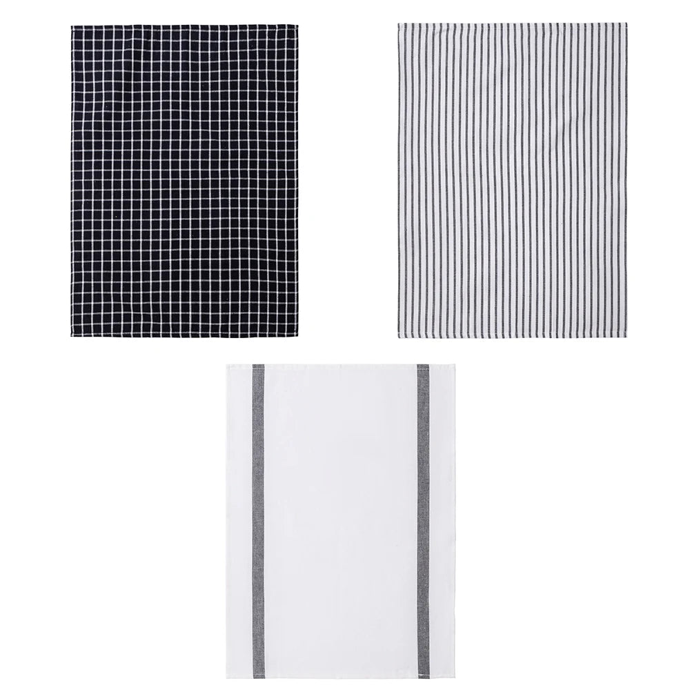 Torchon de cuisine absorbant noir à carreaux