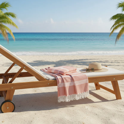 Serviette Plage Coton Séchage Rapide rouge