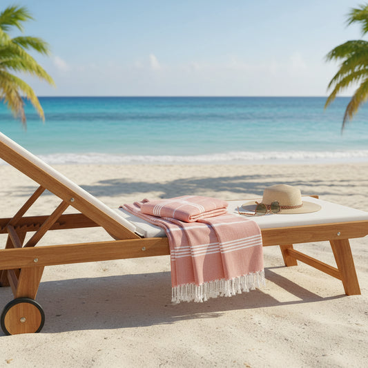 Serviette Plage Coton Séchage Rapide rouge