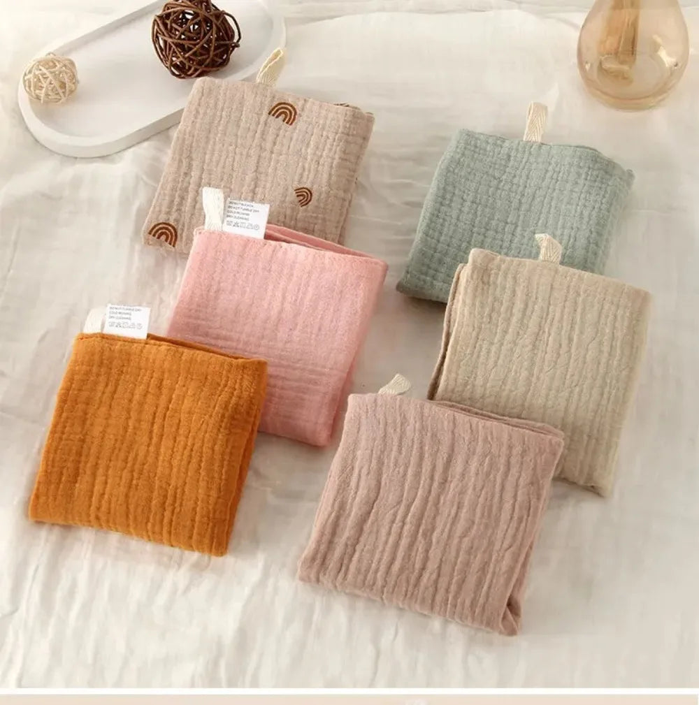 Gant de toilette bébé en gaze de coton douce et absorbante