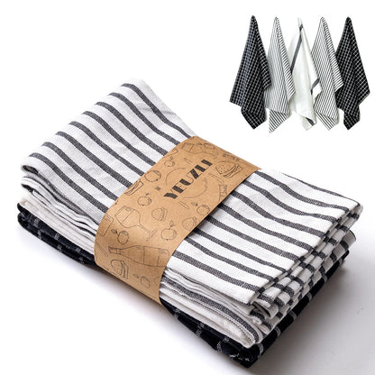 Torchon de cuisine absorbant noir et blanc