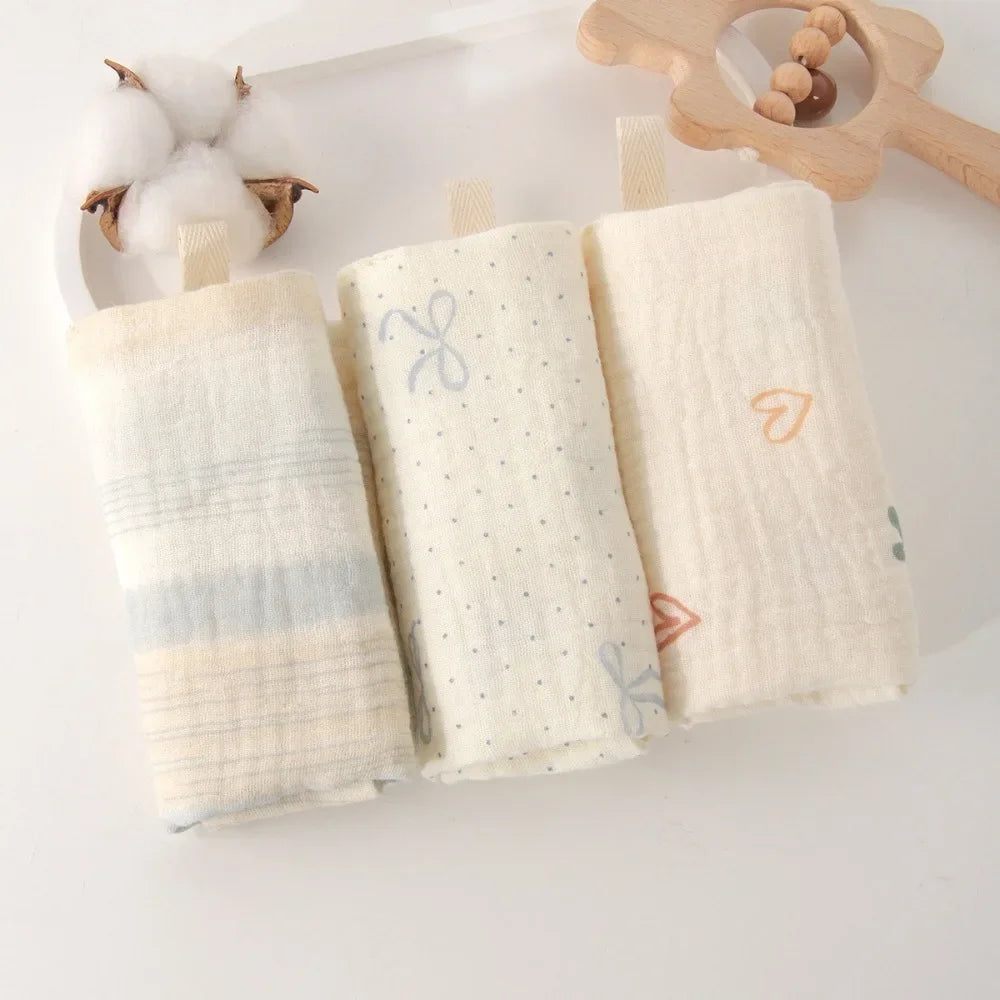 Gant de toilette bébé en gaze de coton douce et absorbante