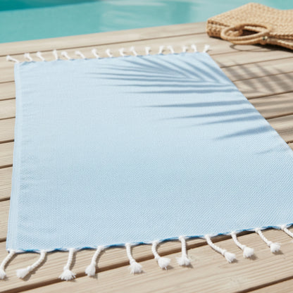 Serviette de plage turque en coton 90x180cm - Douce, absorbante et à séchage rapide