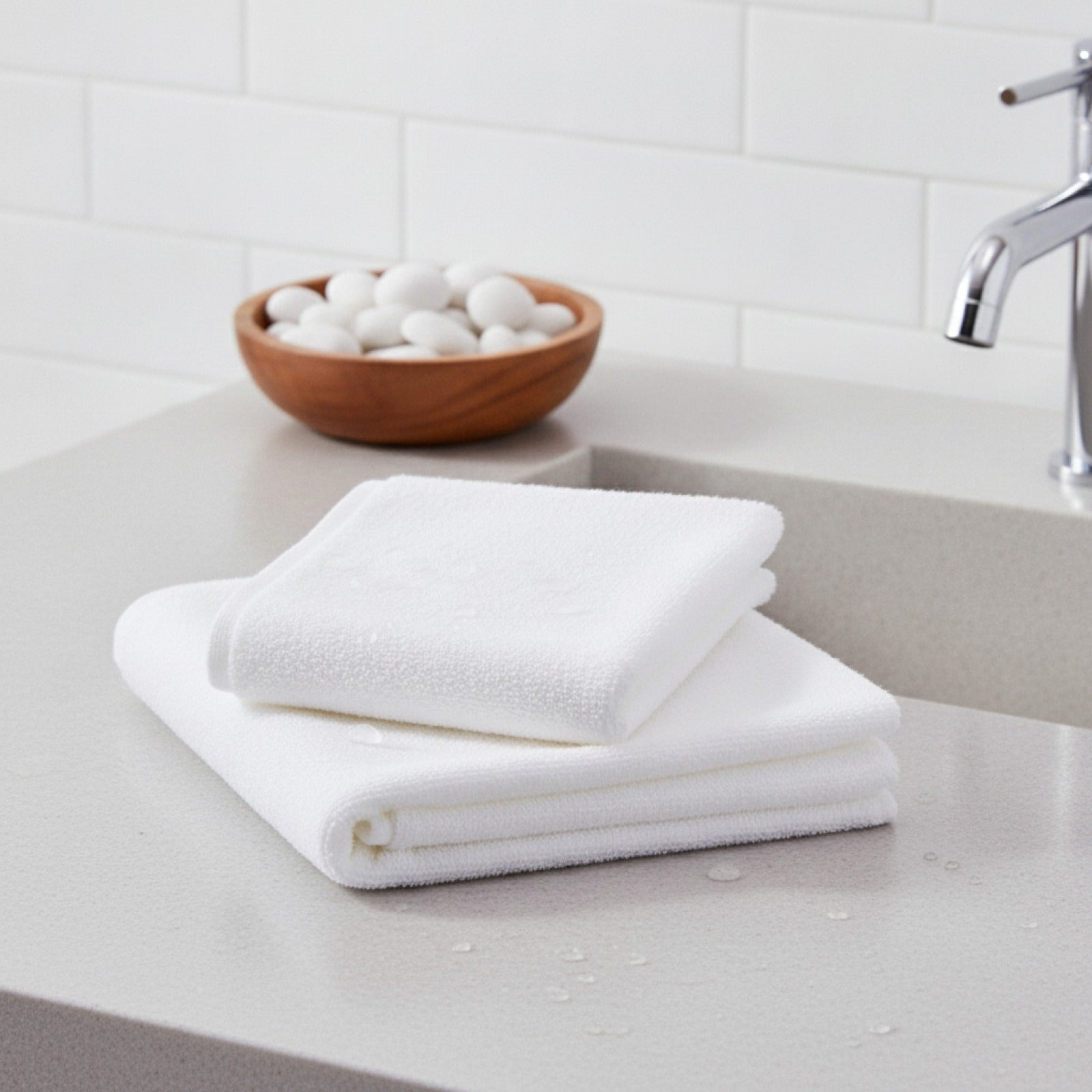 Lot de 5 Serviettes Carrées 100% Coton Blanc - Idéales Maternelle & Hôtel