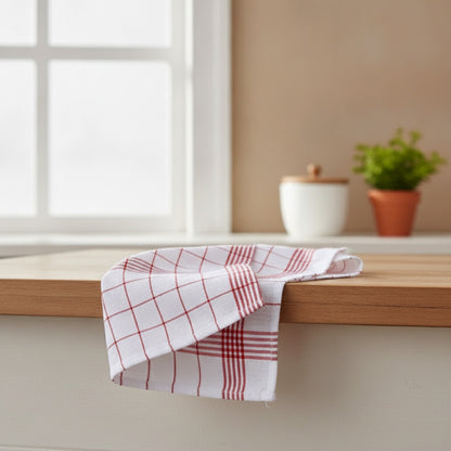 Serviettes de cuisine à carreaux en coton - Lot de 1, 3, 5 ou 10 pièces