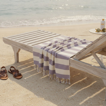 Grande Serviette de Plage Coton Style Turc 100x180cm - Motif Fille Sauna