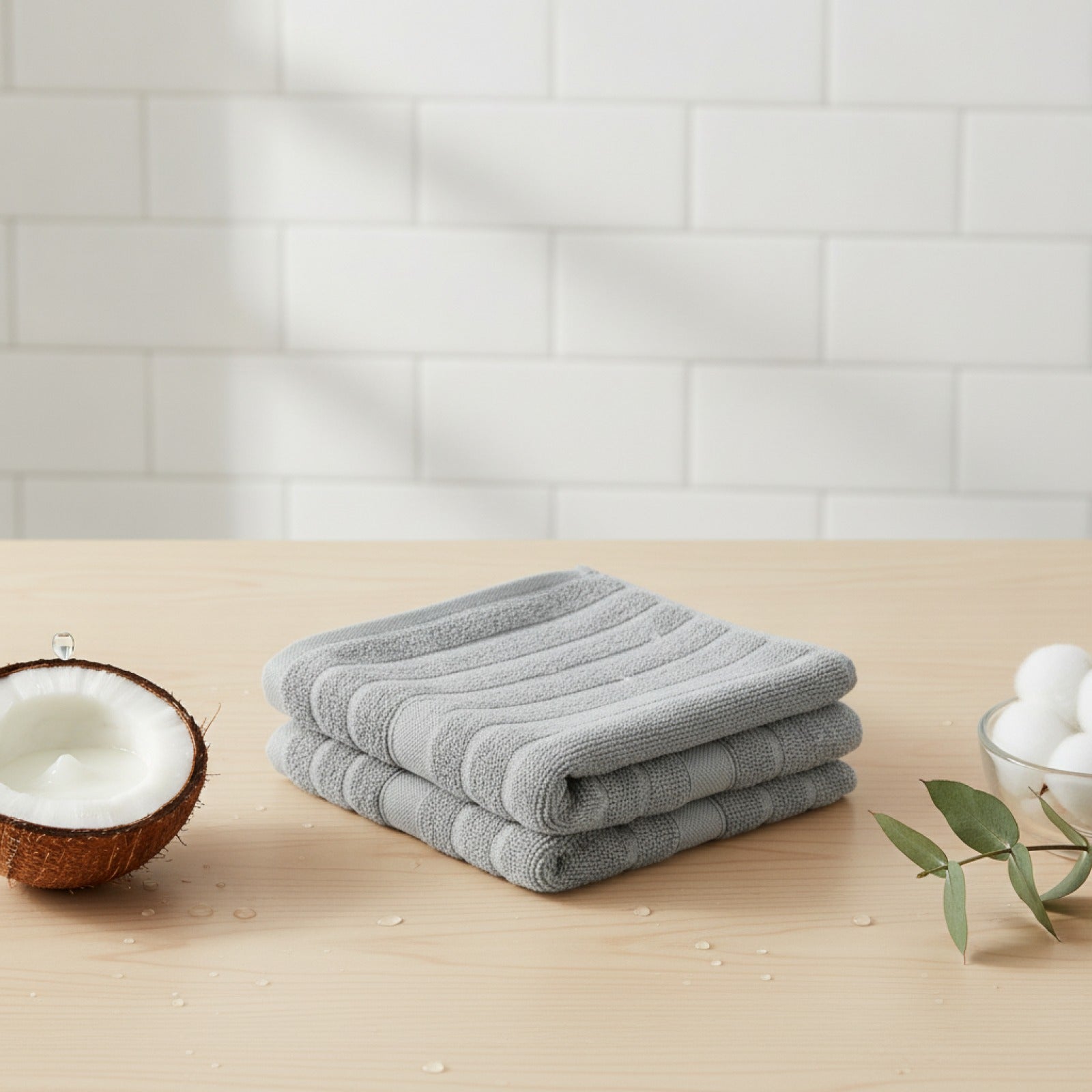 Lot de 4 Serviettes Carrées en Pur Coton 35x35cm - Forte Absorption