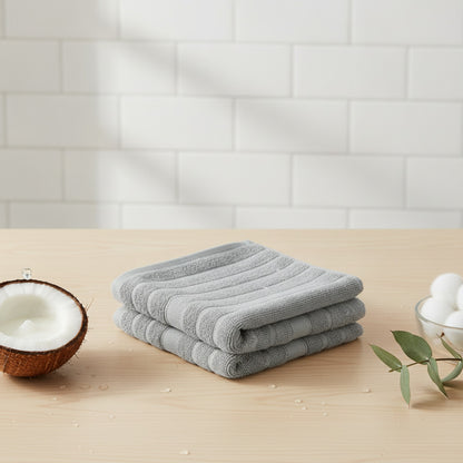 Lot de 4 Serviettes Carrées en Pur Coton 35x35cm - Forte Absorption