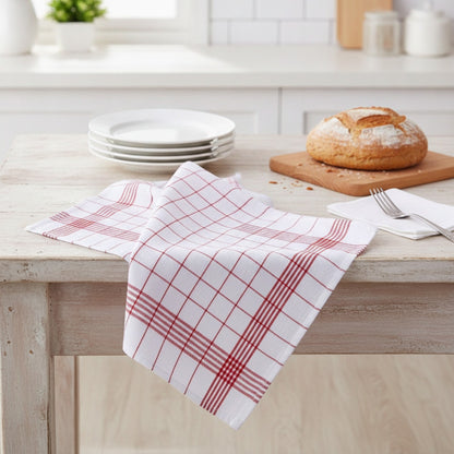 Serviettes de cuisine à carreaux en coton - Lot de 1, 3, 5 ou 10 pièces