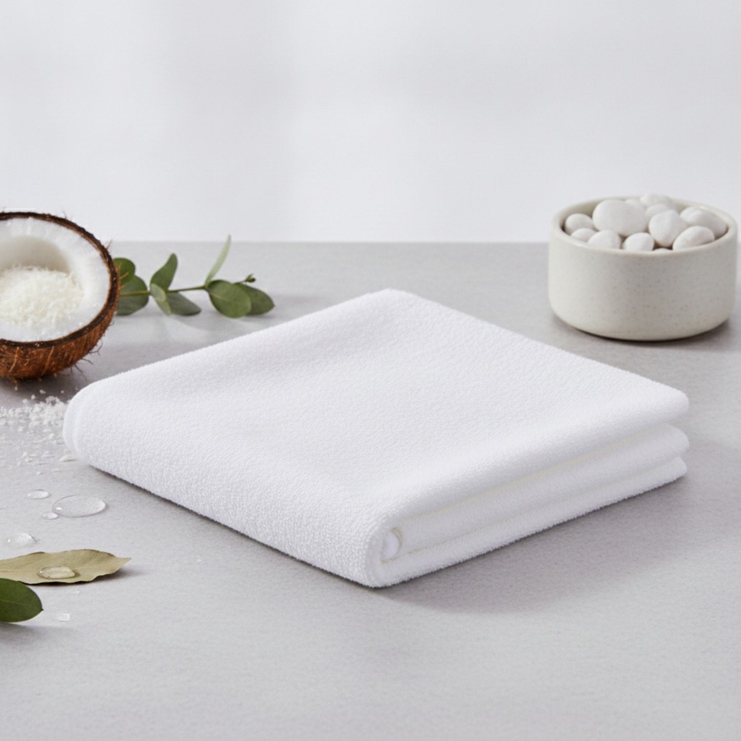 Lot de 5 Serviettes Carrées 100% Coton Blanc - Idéales Maternelle & Hôtel