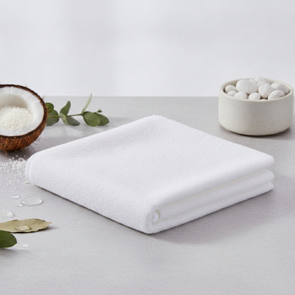 Lot de 5 Serviettes Carrées 100% Coton Blanc - Idéales Maternelle & Hôtel