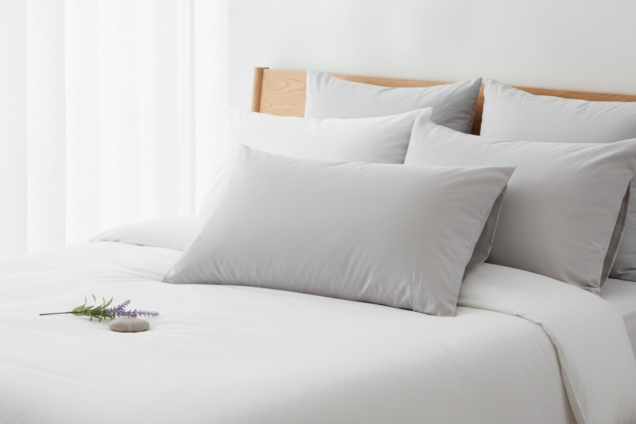 Taie d'oreiller en pur coton – Housse de coussin enveloppe pour literie maison et hôtel