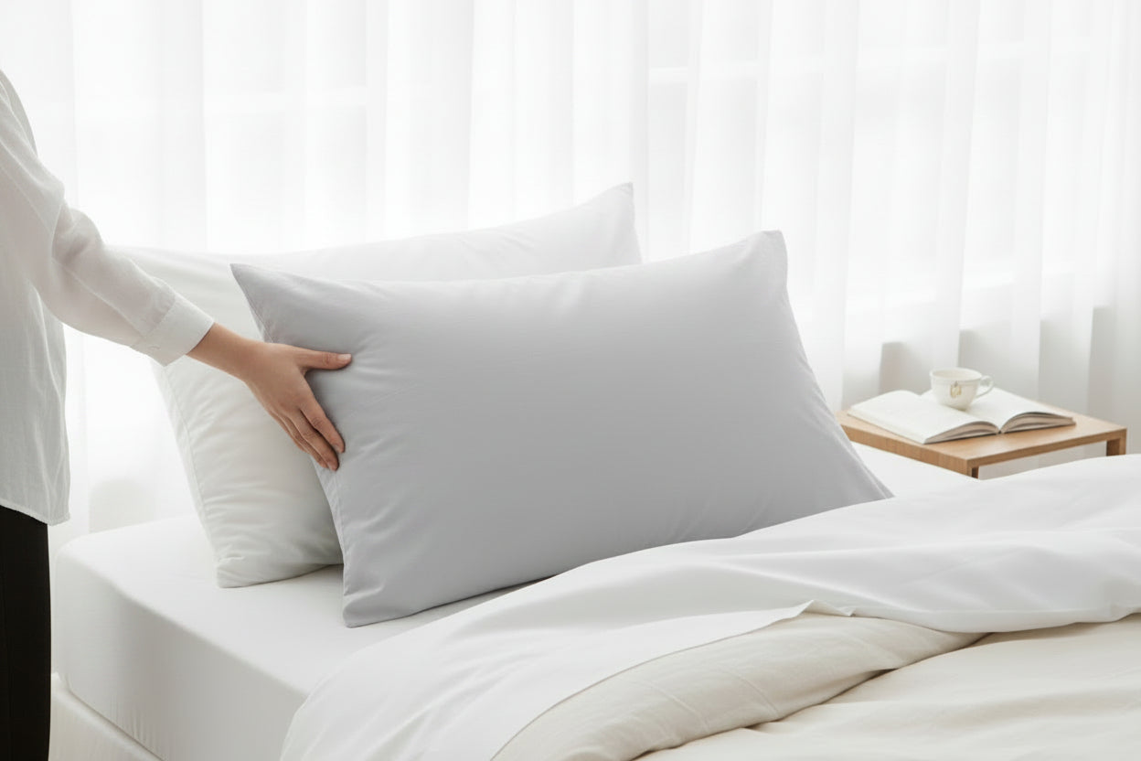 Taie d'oreiller en pur coton – Housse de coussin enveloppe pour literie maison et hôtel