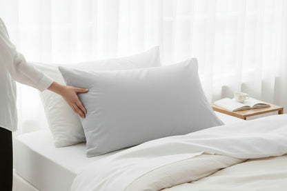 Taie d'oreiller en pur coton – Housse de coussin enveloppe pour literie maison et hôtel