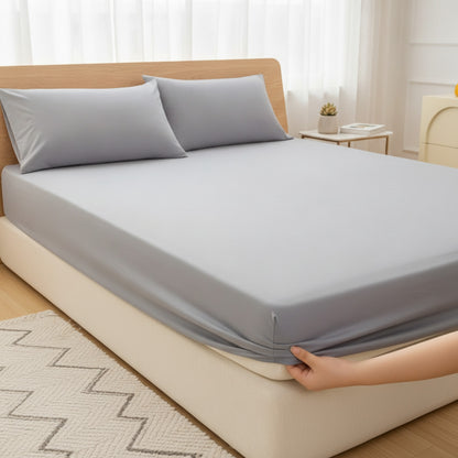 Drap-housse en coton doux Gris Clair - Tailles multiples