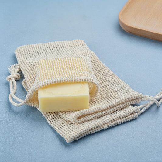 Sac à Savon Exfoliant en Coton Naturel