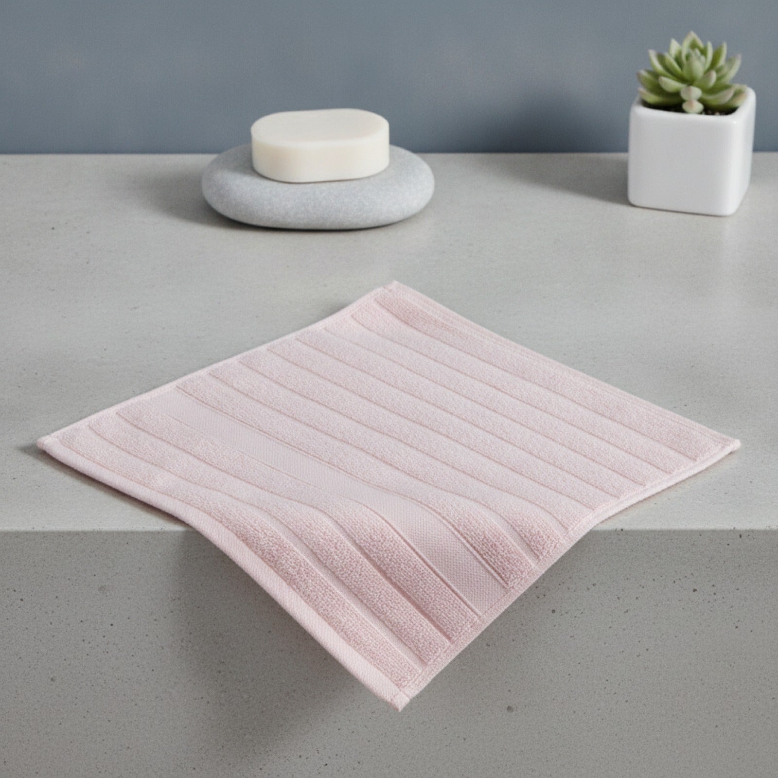 Lot de 4 Serviettes Carrées en Pur Coton 35x35cm - Forte Absorption