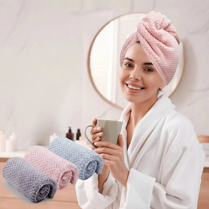 Serviette absorbante pour cheveux avec bouton de maintien